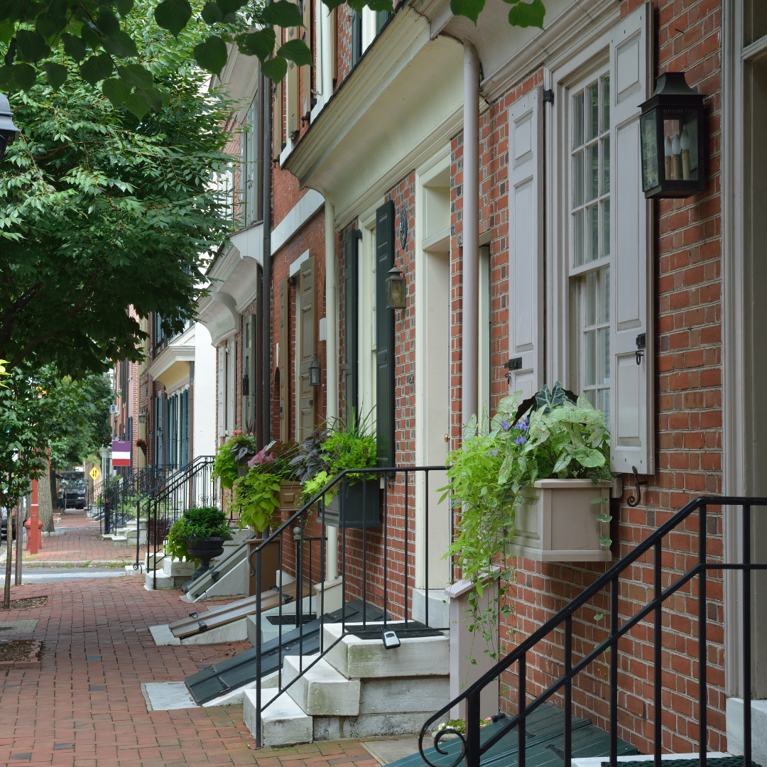 a street in the society hill neighborhood